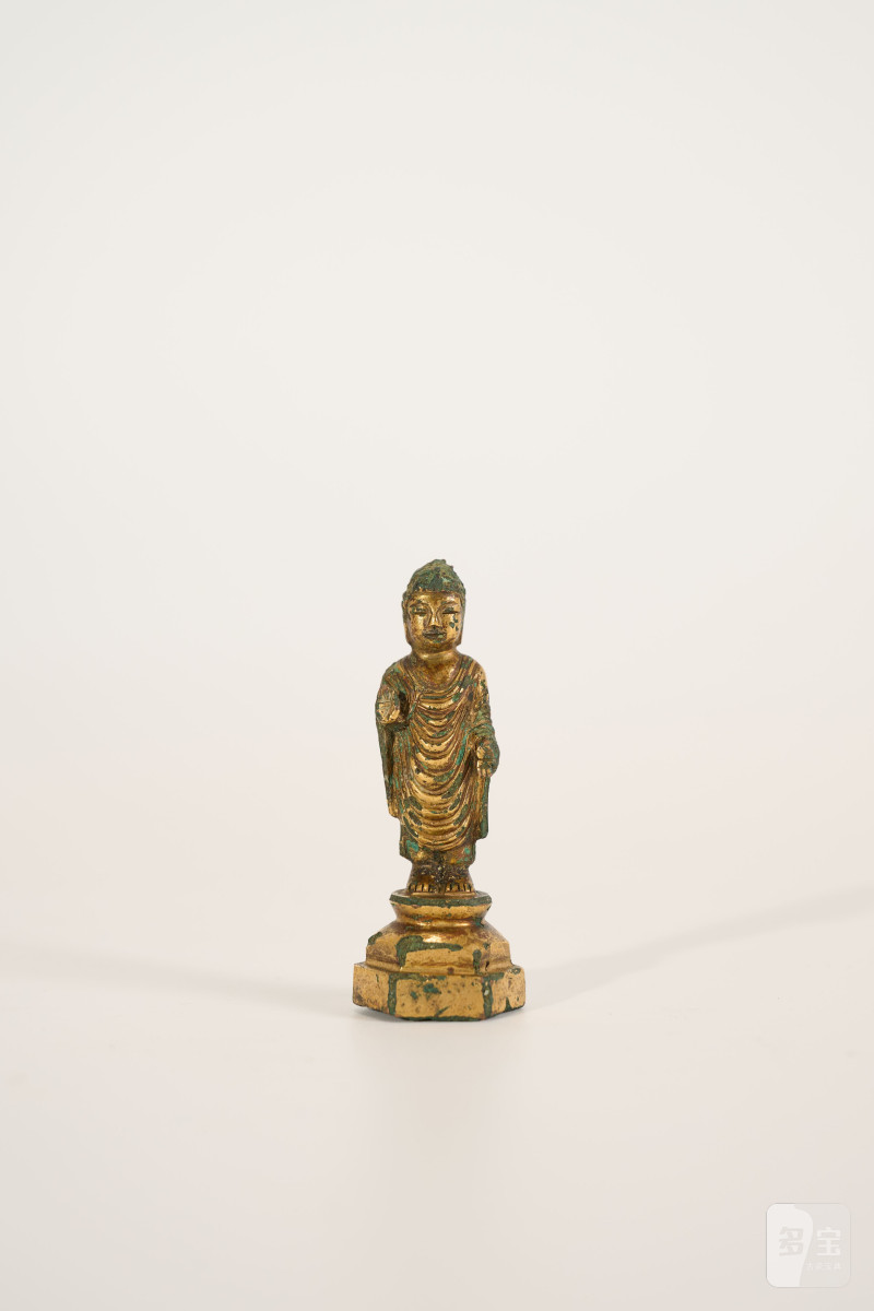 Lot924 明 铜鎏金旃檀佛 - 图2